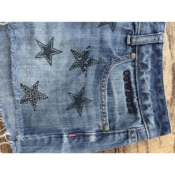 Y2K Victoria's Secret PINK Shorts Distressed Ripped Blue Denim DALLAS COWBOYS 6 - Picture 2 of 7